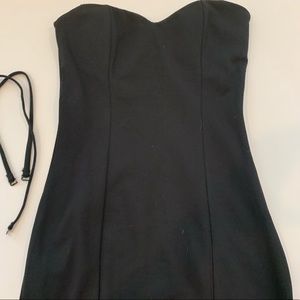 Black strapless bodycon dress